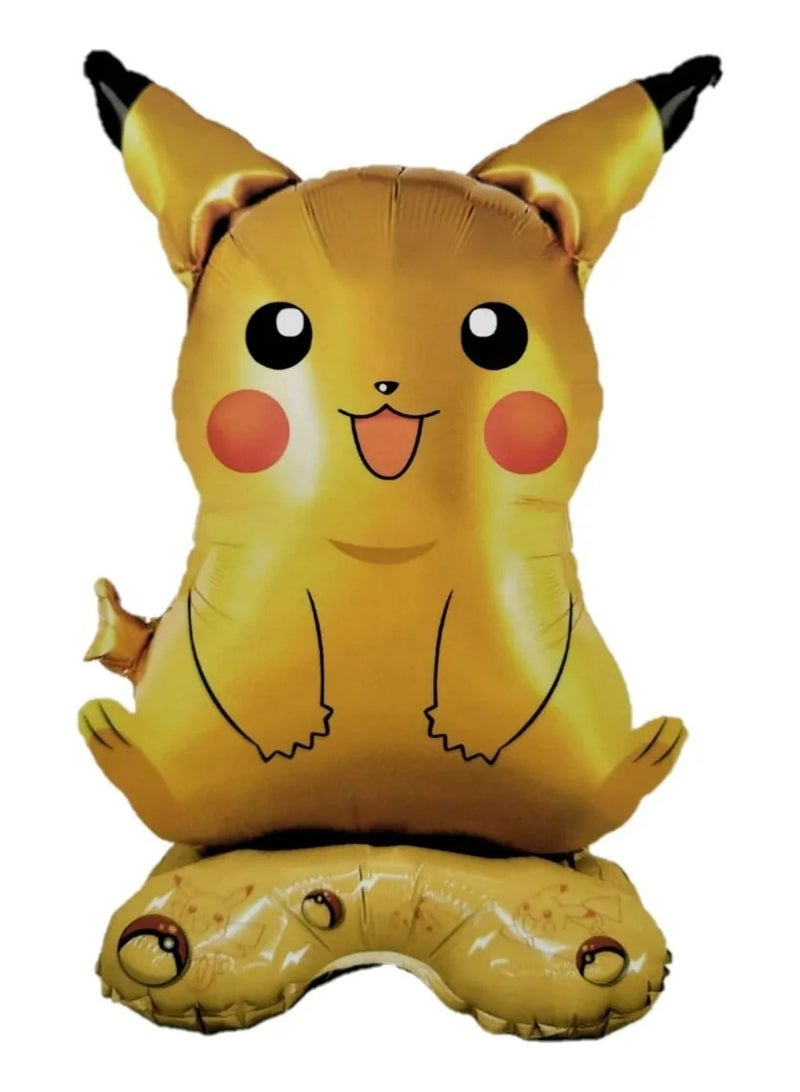 بالون بوكيمون بيكاتشو الكرتوني، بالون عيد ميلاد سعيد للأطفال، باقة بالونات صفراء وبرتقالية